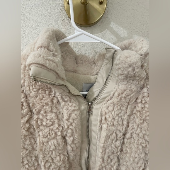 Jason Wu Ivory Cream Faux Fur Bomber Winter Jacket Zip Up Coat - Picture 4 of 12
